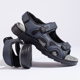 Pánské tmavě modré sportovní sandály se suchým zipem modrý