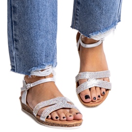 Saila stříbrné nízké sandály na klínku stříbrný Saila stříbrné nízké sandály na klínku stříbrný