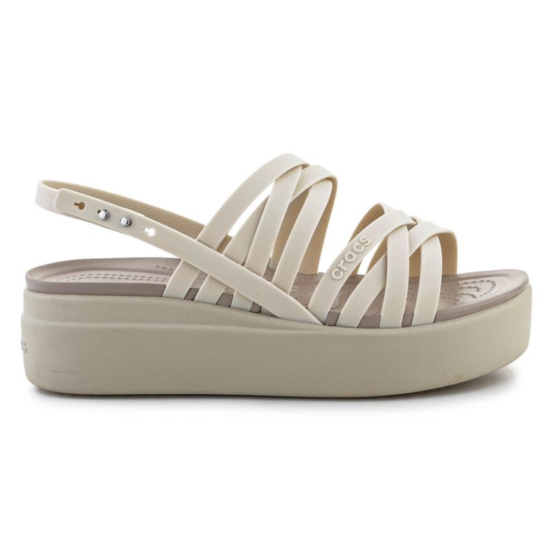 Páskové lowwdg sandály Crocs Brooklyn 206751-2Y2 béžový