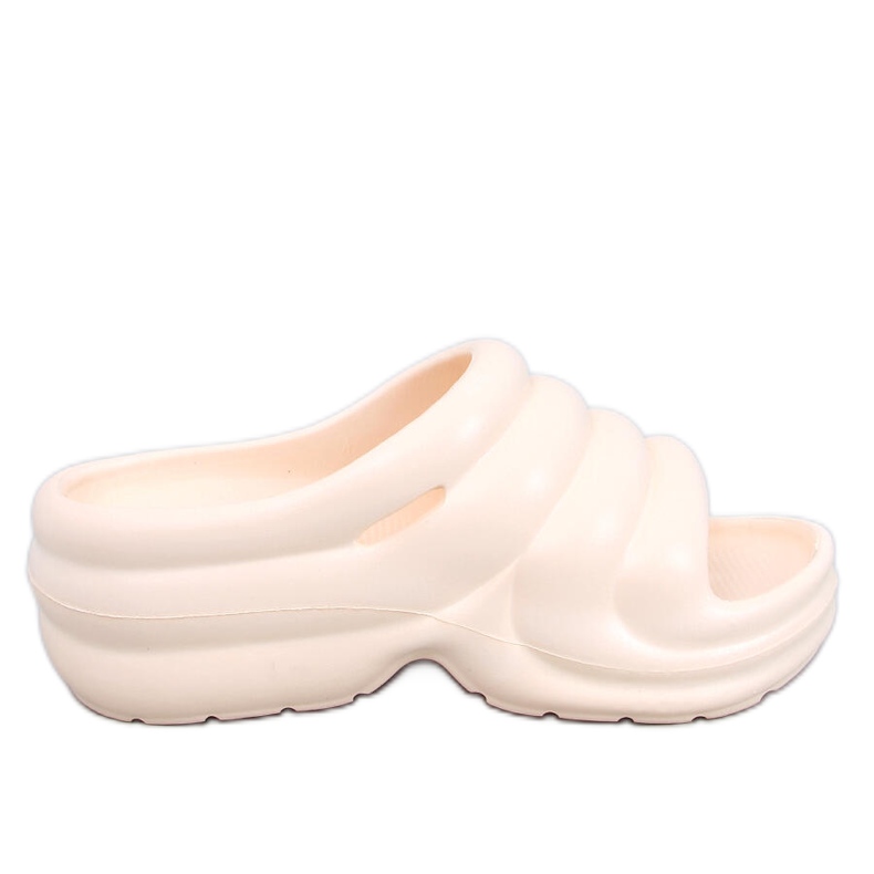 Brassie Beige pěnové žabky na platformě - světle béžová béžový