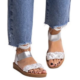 Stříbrné sandály Aldona stříbro