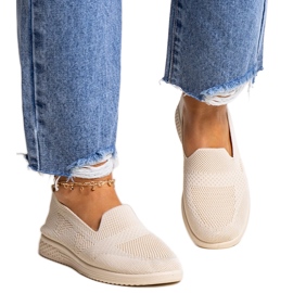 Beige Abadly slip-on tenisky béžový