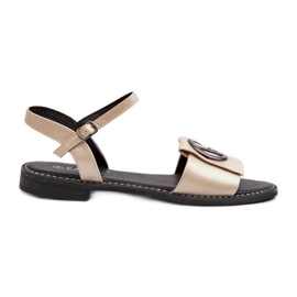 Dámské sandály s ozdobou S.Barski KV27-045 Gold zlatý