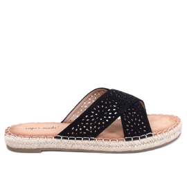 Dámské espadrilkové žabky Bakou Black černý