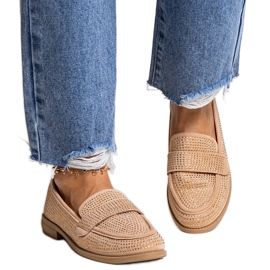 Hnědé mokasíny s kamínky od Mogha béžový