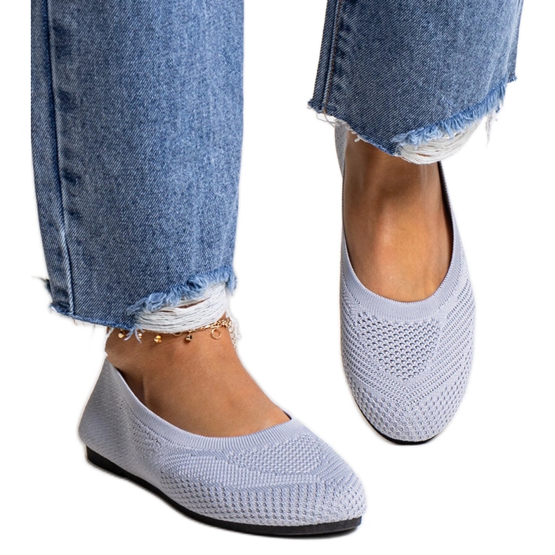 Šedé látkové balerínky od Yafie šedá Šedé látkové balerínky od Yafie šedá