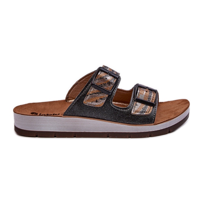 Pohodlné dámské žabky s přezkami Inblu CP000045 Black černá