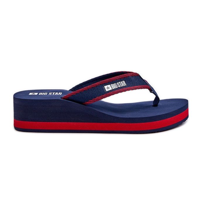 Dámské klínové žabky Big Star NN274A725 Navy Blue modrý