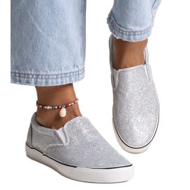 Stříbrné lesklé tenisky Lublubah stříbro