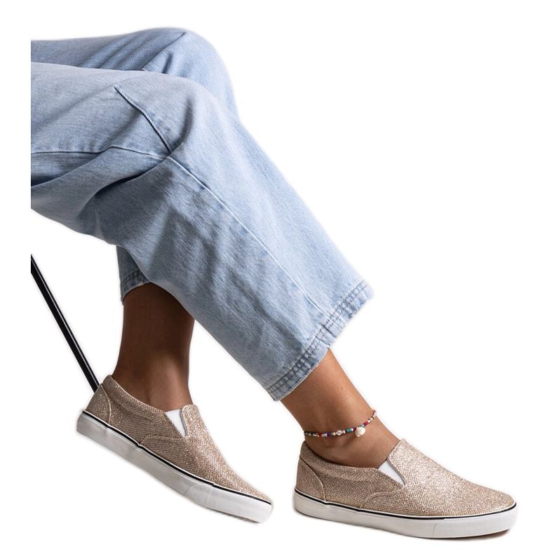 Zlaté lesklé tenisky Lublubah zlatý