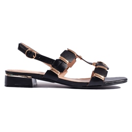Černé stylové dámské sandály černý