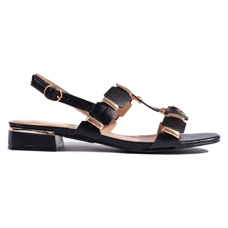 Černé stylové dámské sandály černá