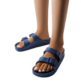 Námořnická modrá gumová skluzavka s přezkami Eugene modrý