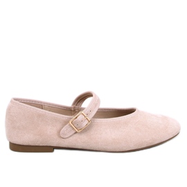 Balerínky Soltani Khaki s páskem béžový Balerínky Soltani Khaki s páskem béžový