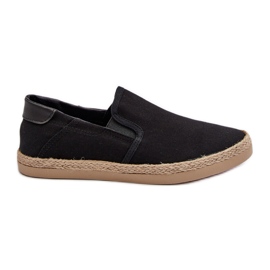 Pánské tenisky Espadrille s prýmkem, černý Fenen