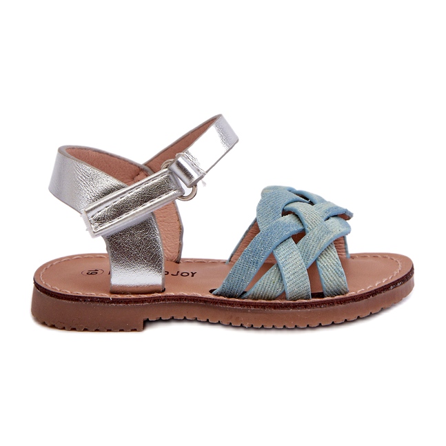 Modré dětské sandály se zapínáním na suchý zip a propletenými pásky modrý Modré dětské sandály se zapínáním na suchý zip a propletenými pásky modrý