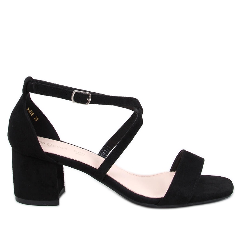 Derich Black sandály na nízkém podpatku černá