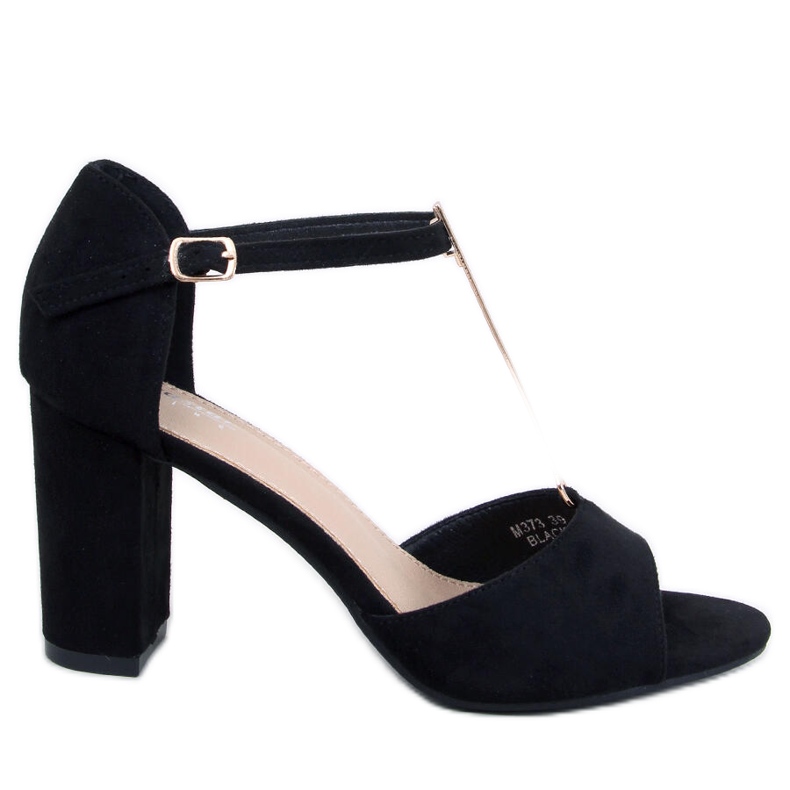 Ferdi Black sandály na vysokém podpatku se zlatým zdobením černá Ferdi Black sandály na vysokém podpatku se zlatým zdobením černá