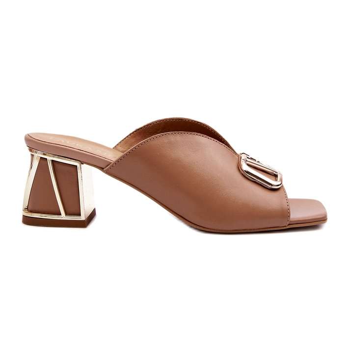 Elegantní dámské žabky na vysokém podpatku Laura Messi 2771 béžová béžový