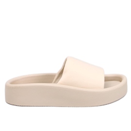 Měkké dámské pantofle Fontes Beige béžový Měkké dámské pantofle Fontes Beige béžový