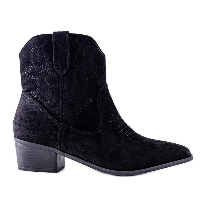 Černé kotníkové boty Anesa na vysokém podpatku černá Černé kotníkové boty Anesa na vysokém podpatku černá