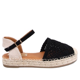 Prolamované espadrilkové sandály Premat Black černá