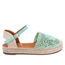 Prolamované espadrilkové sandály Premat Green zelená Prolamované espadrilkové sandály Premat Green zelená