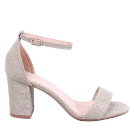 Yanas Gold duhové sandály na vysokém podpatku zlatý