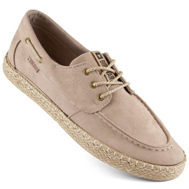 Pánské šněrovací espadrilky Big Star NN174054 Béžová béžový Pánské šněrovací espadrilky Big Star NN174054 Béžová béžový