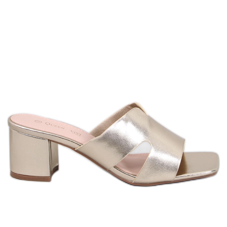 Žabky Vallon Gold na vysokém podpatku zlatý