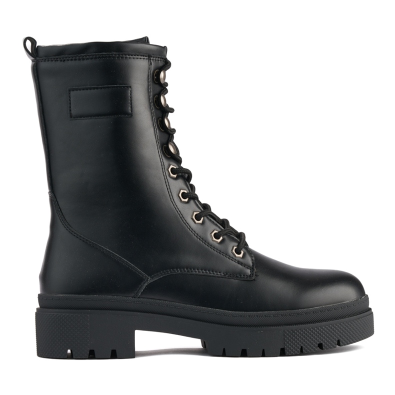 Černé dámské šněrovací pracovní boty černá