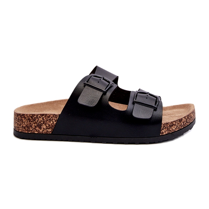 Evento Dámské žabky na korkové platformě s přezkami, černá Klinesta Evento Dámské žabky na korkové platformě s přezkami, černá Klinesta