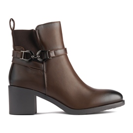 Hnědé dámské kotníkové boty hnědý Hnědé dámské kotníkové boty hnědý