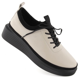 Dámské kožené slip-on boty, béžová, T.Sokolski J23-705 béžový