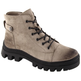 Dámské khaki kotníkové boty Potocki SZ12168 zelený