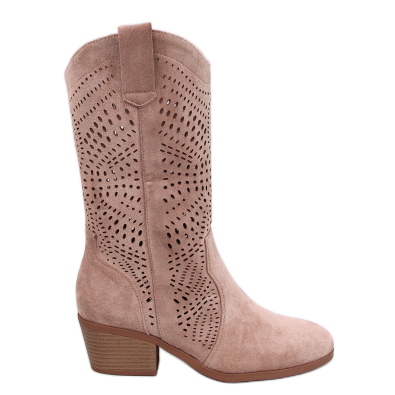 Prolamované kovbojské boty Hunter Khaki hnědý