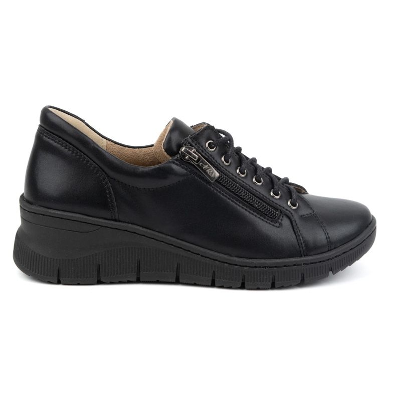 Olivier Dámské kožené boty se silnou podrážkou 1236, černé černá Olivier Dámské kožené boty se silnou podrážkou 1236, černé černá