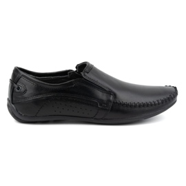 Olivier Pánské kožené slip-on mokasíny 4206 černé černý