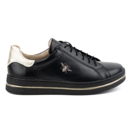 Olivier Dámské kožené boty Style 1190 černé tenisky černý