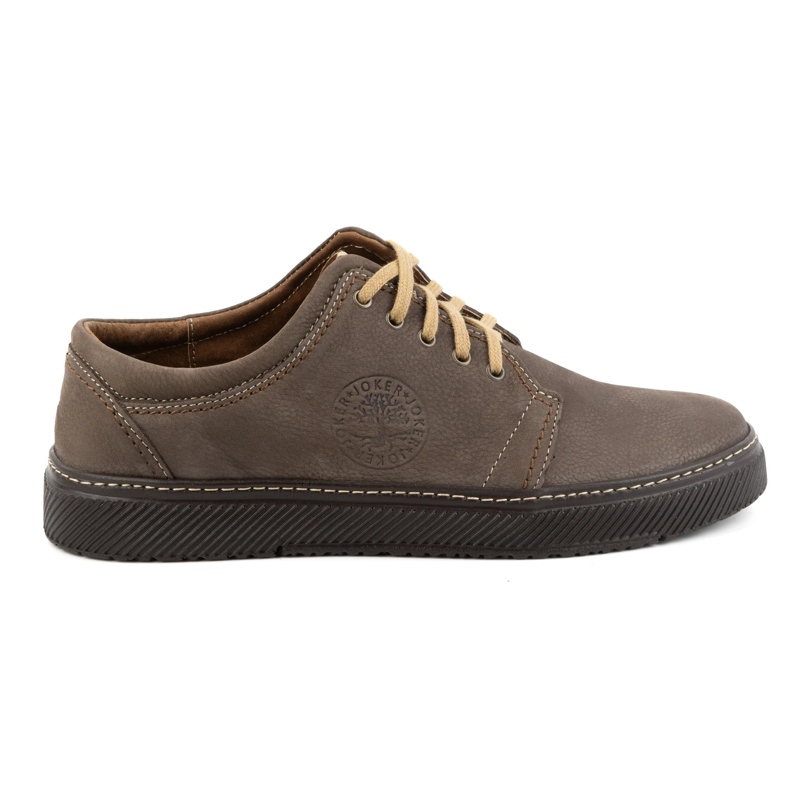 Joker Pánské ležérní kožené boty 894J olivová zelená