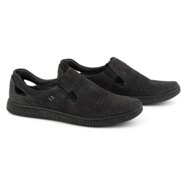 KOMODO Pánské kožené mokasínové boty 864 Black černý
