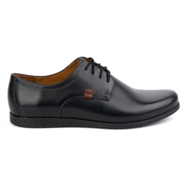 Elegantní pánské kožené boty KAMPOL Model 326 černá