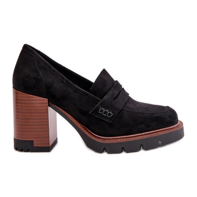 Dámské boty na vysokém podpatku vyrobené z ekologického semiše černá Vinceza 58105 Dámské boty na vysokém podpatku vyrobené z ekologického semiše černá Vinceza 58105