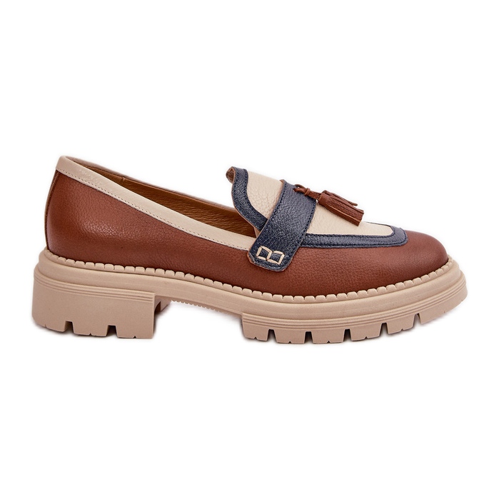 Dámské kožené mokasíny Brown Laura Messi 2835 hnědý Dámské kožené mokasíny Brown Laura Messi 2835 hnědý