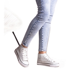 Stříbrné lesklé vysoké tenisky značky Ranifali stříbrný Stříbrné lesklé vysoké tenisky značky Ranifali stříbrný