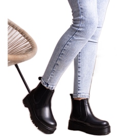 Černé kotníkové boty na platformě Lessay černá Černé kotníkové boty na platformě Lessay černá