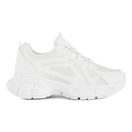 Bílé tenisky se silnou podrážkou bílý