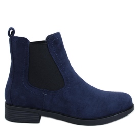 Semišové boty Chelsea s gumou Terra Navy modrý
