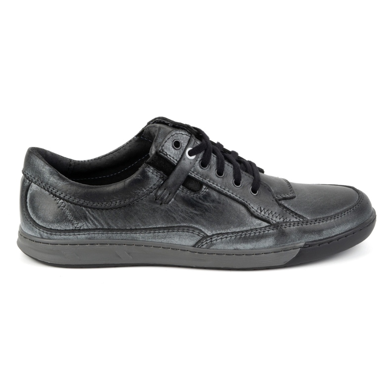 KOMODO Pánské kožené boty Casual 932K, šedé šedá