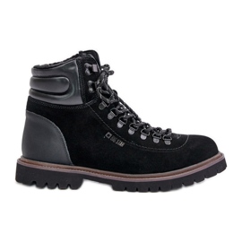 Semišové zateplené pánské boty Big Star OO174643 Hi-Poly System Black černý